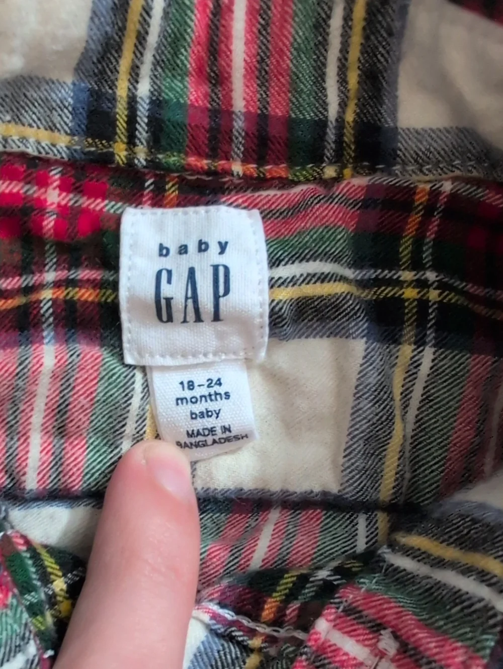 GAP Plaid Flannel 18-24 Month Long-Sleeve Bodysuit